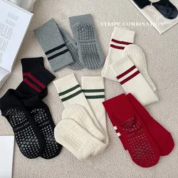 New Fashion Vintage Striped Cotton Breathable Yoga Socks  Anti-slip Pilates Socks Dance Fitness Training Socks Sports Socks