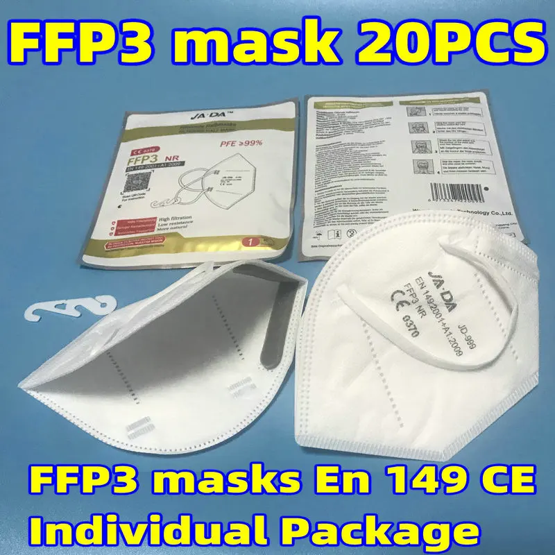 FFP3 masks 3D Protective Face Mask Eu Approved En 149 CE 0370 Respiratory Protection Individual Package  Disposable 7-layer