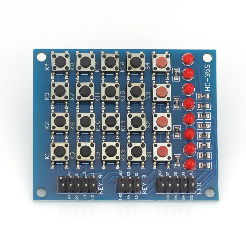 

4X4 Matrix Keyboard For Arduino Array Module 16 Key Push Buttons Tastatur Switch Keypad Panel 4*4 Tasten 8LEDs Accessory DIY Kit