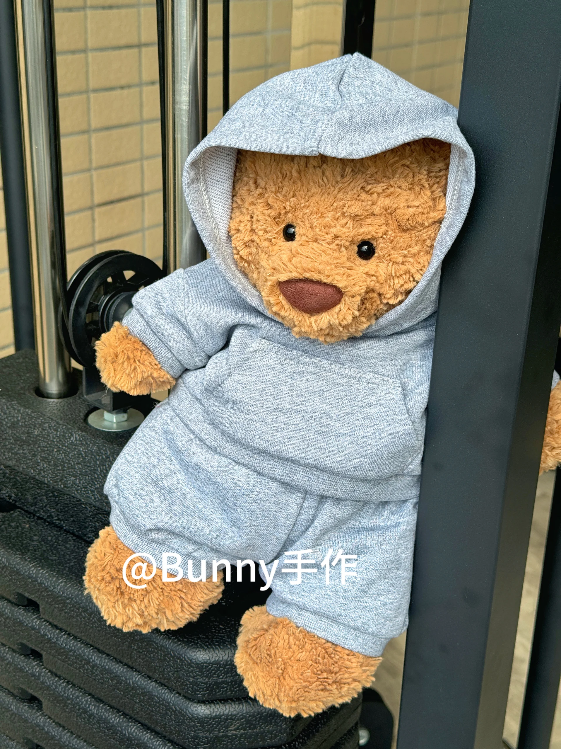 For Handmade Reference Barcelona Bear Clothes Doll Clothes Sweatshirt Hoodie Long Sleeve Sweatshirt Pants Sports Baby Clothes