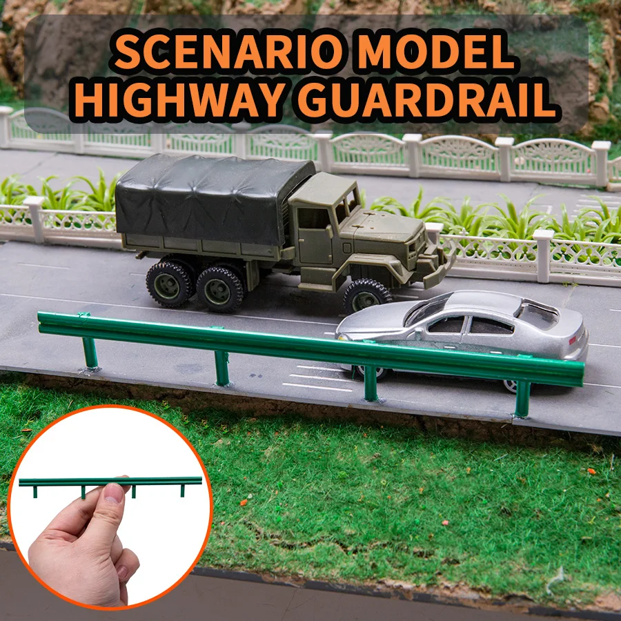 1Pcs Miniature Highway Guardrail Model Length 8cm/15cm Simulation Plastic Proctect Fence Railing For Street Road Railway Sceneny