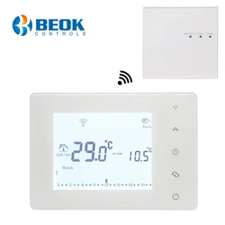 Beok – Thermostat sans Fil avec Écran Tactile pour Chauffage de la Pièce, Régulateur de Température, Programmable, Chaudière à Gaz, Actionneur