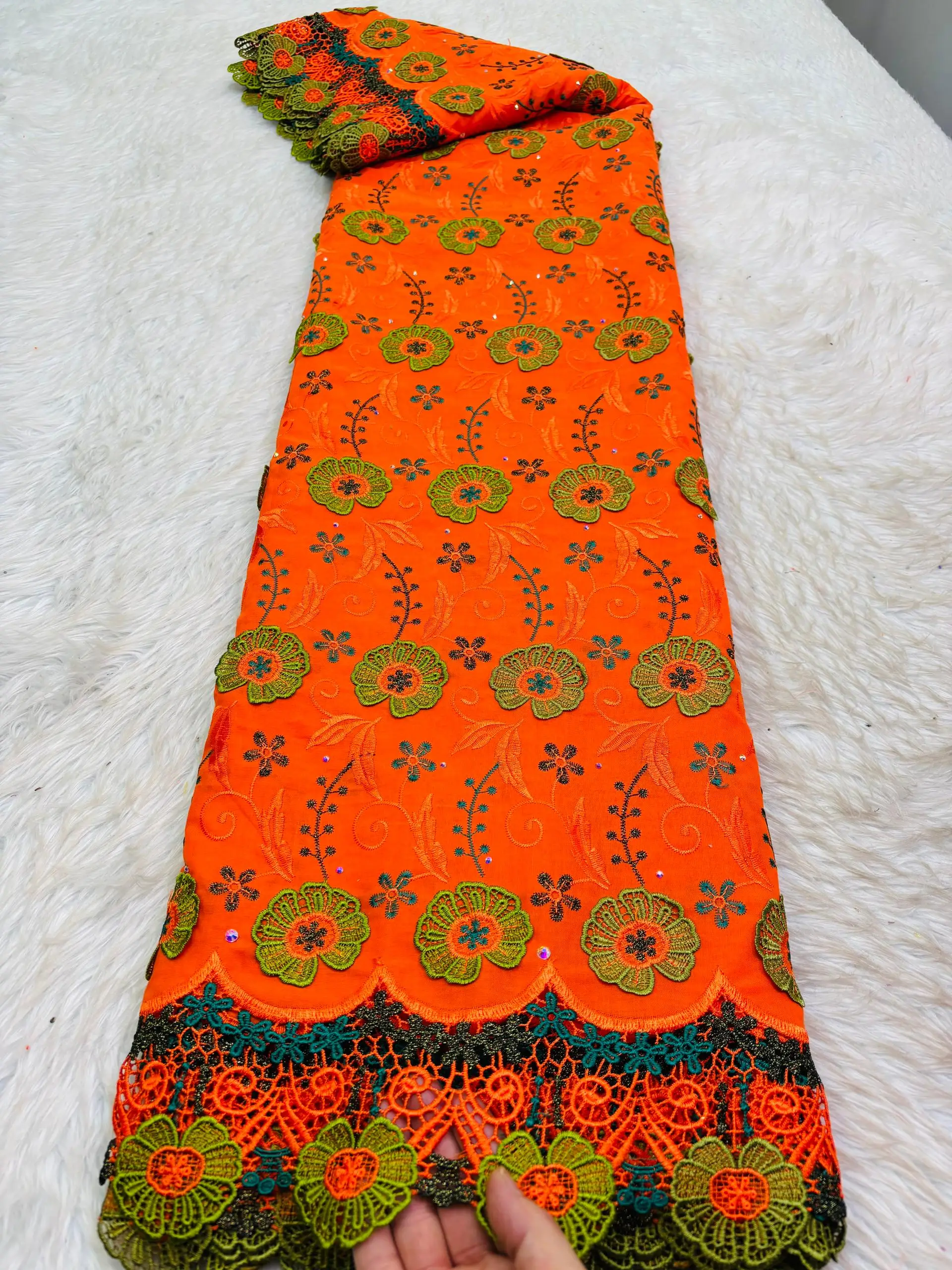 5yards African Swiss Voile Lace Fabric Black Material 3D Follower 100% Cotton Embroidery Popular Dubai Style For Wedding H1105-1