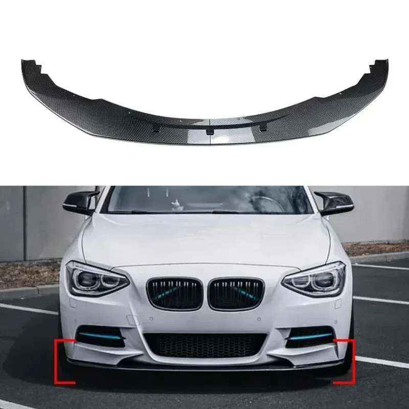 Front Bumper Splitter for BMW 1 Series 2012-2014 F20 F21 M Sport Style Canard Cover Trim Lip Spoiler Gloss Black Body Kit