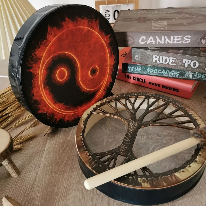 رأس طبل جلد الغنم المزخرف ، قوم عتيق ، أمة أقلية ، آلات موسيقية ، أسطوانة قرع ، نشاط ، حفلات أعياد