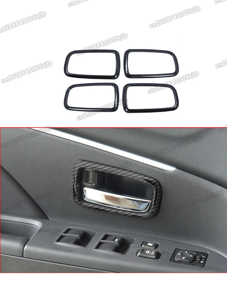 carbon fiber car door interior door handle bowl frame trims for mitsubishi rvr outlander sport 2019 2020 2021 2022 asx 2018 2017