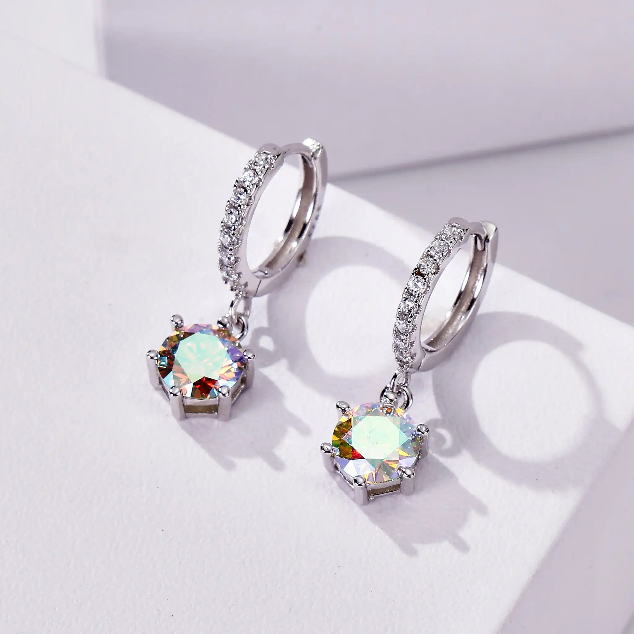 925 Sterling Silver 1 Carat Moissanite Drop earrings for charm lady Engagement female dating party fine Jewelry dating gift