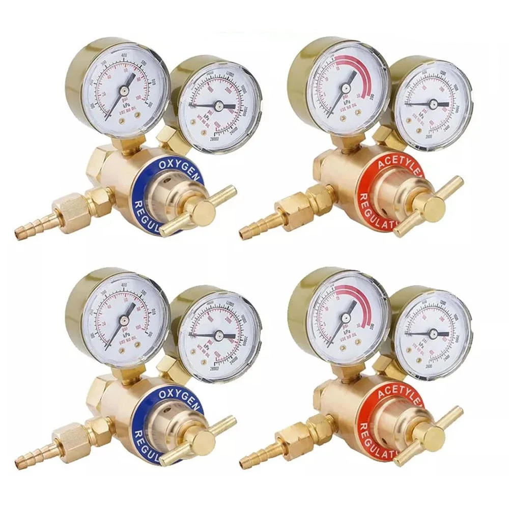

Pack of 4pcs Oxygen and Acetylene Regulators Welding Gas Gauges CGA540 CGA200