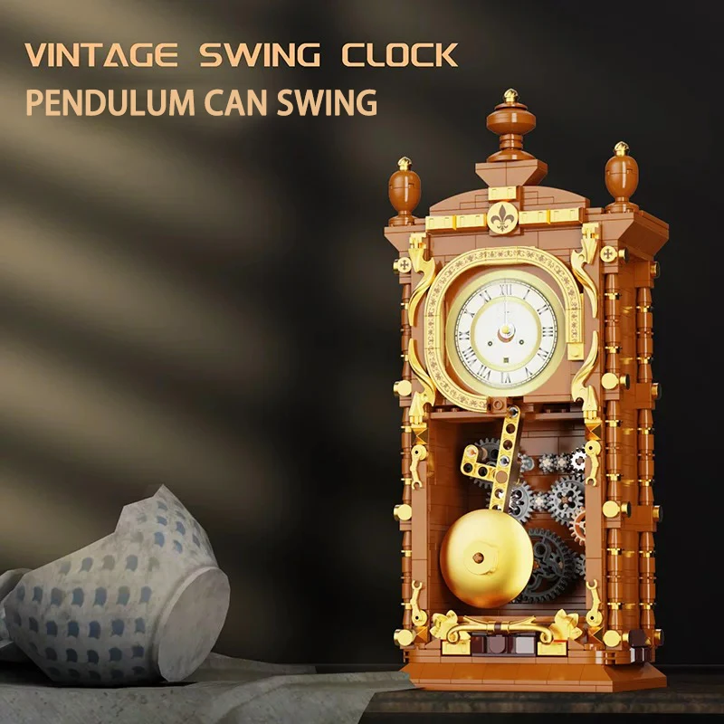Ideas Series Vintage Swing Clock Building Block Creative Expert Clock Model Bricks Assemble Toys For Kid Birthday Gift MOC