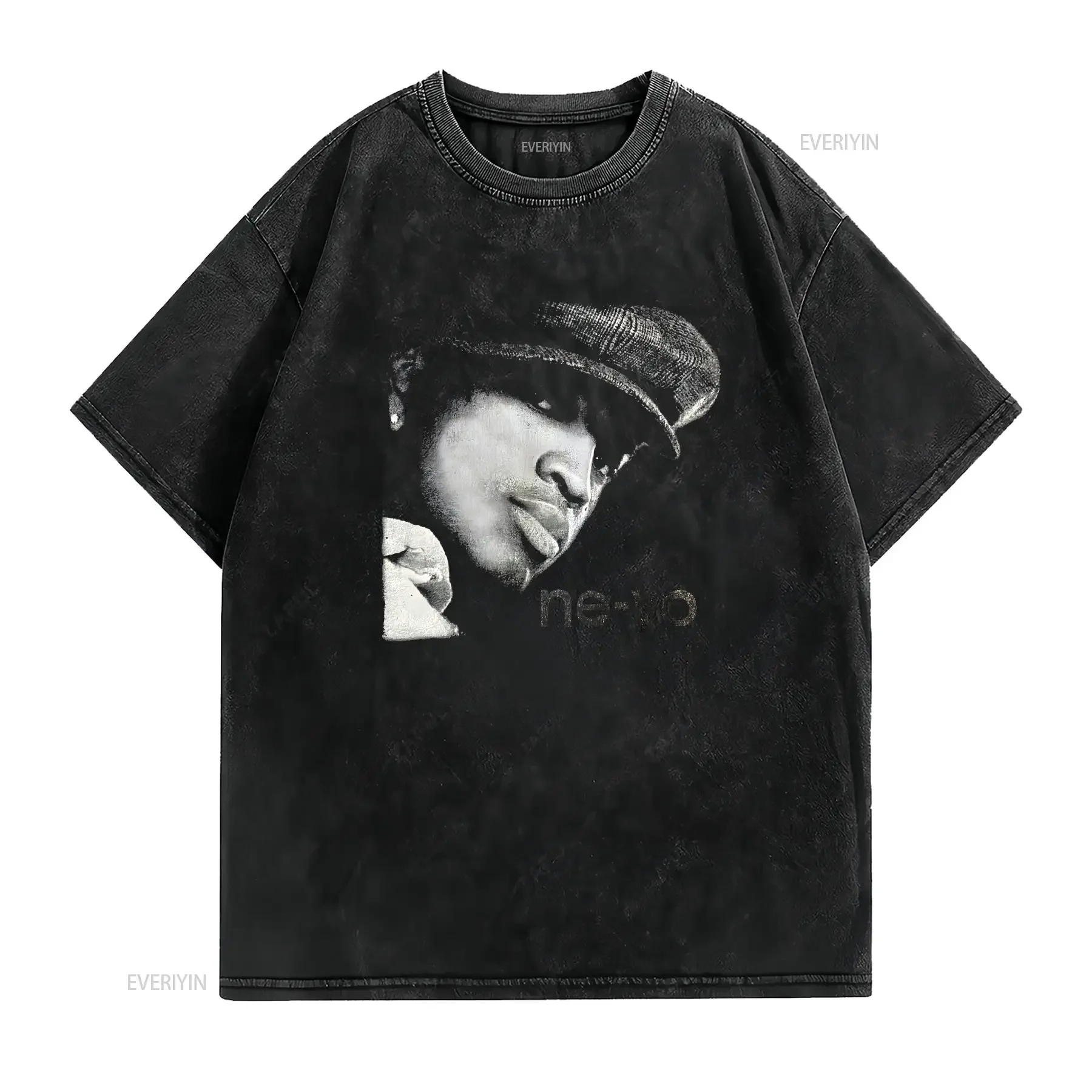 Neyo American Pop RnB Singer Big Image Raptee Style T Shirt 90s Th vintage Washed Breathable designer clothes Stylish Unisex