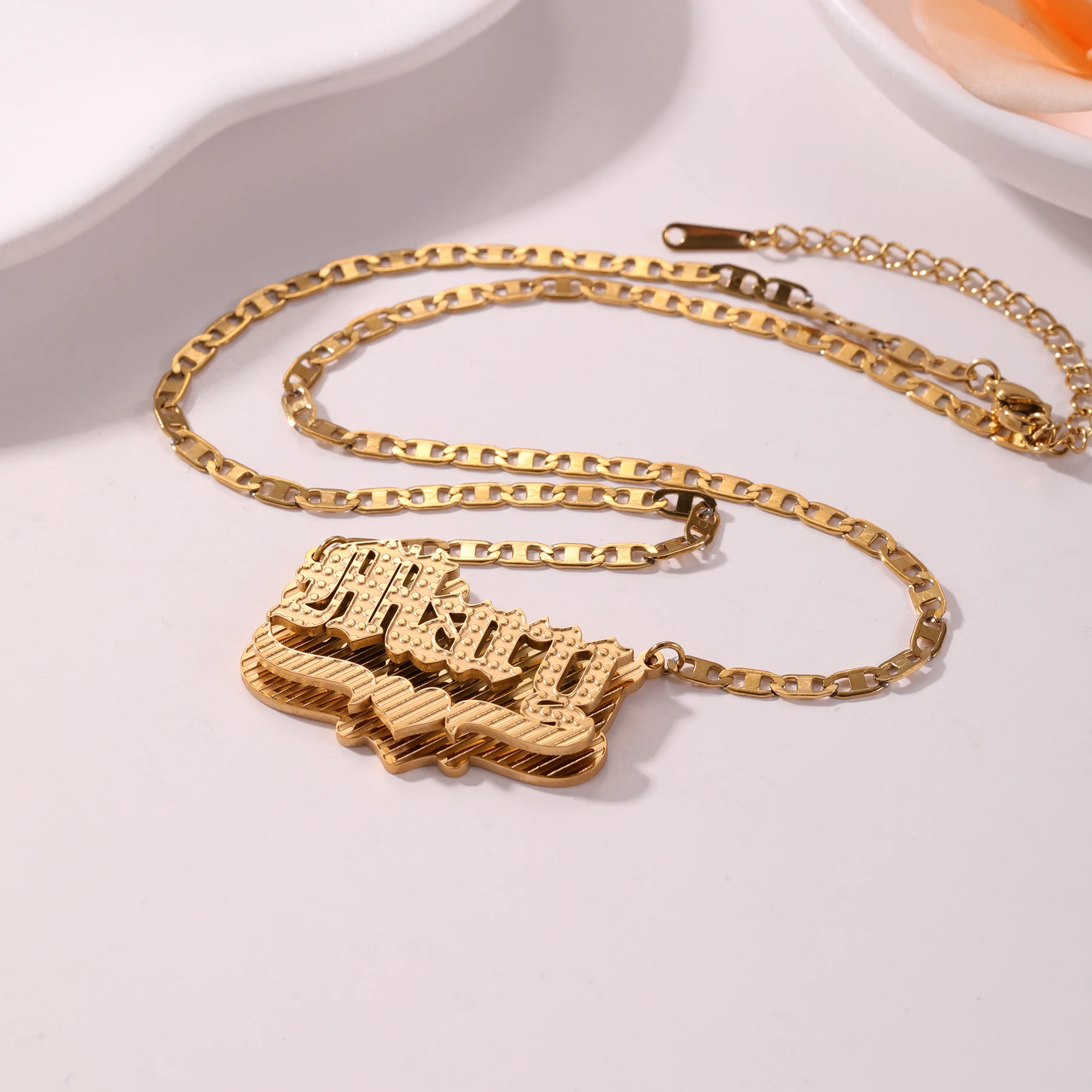 

Ожерелья с двойной табличкой по индивидуальному заказу, персонализированные ювелирные изделия с именем и подвеской в виде сердца, рождественские подарки на заказ, ювелирные изделия для женщин