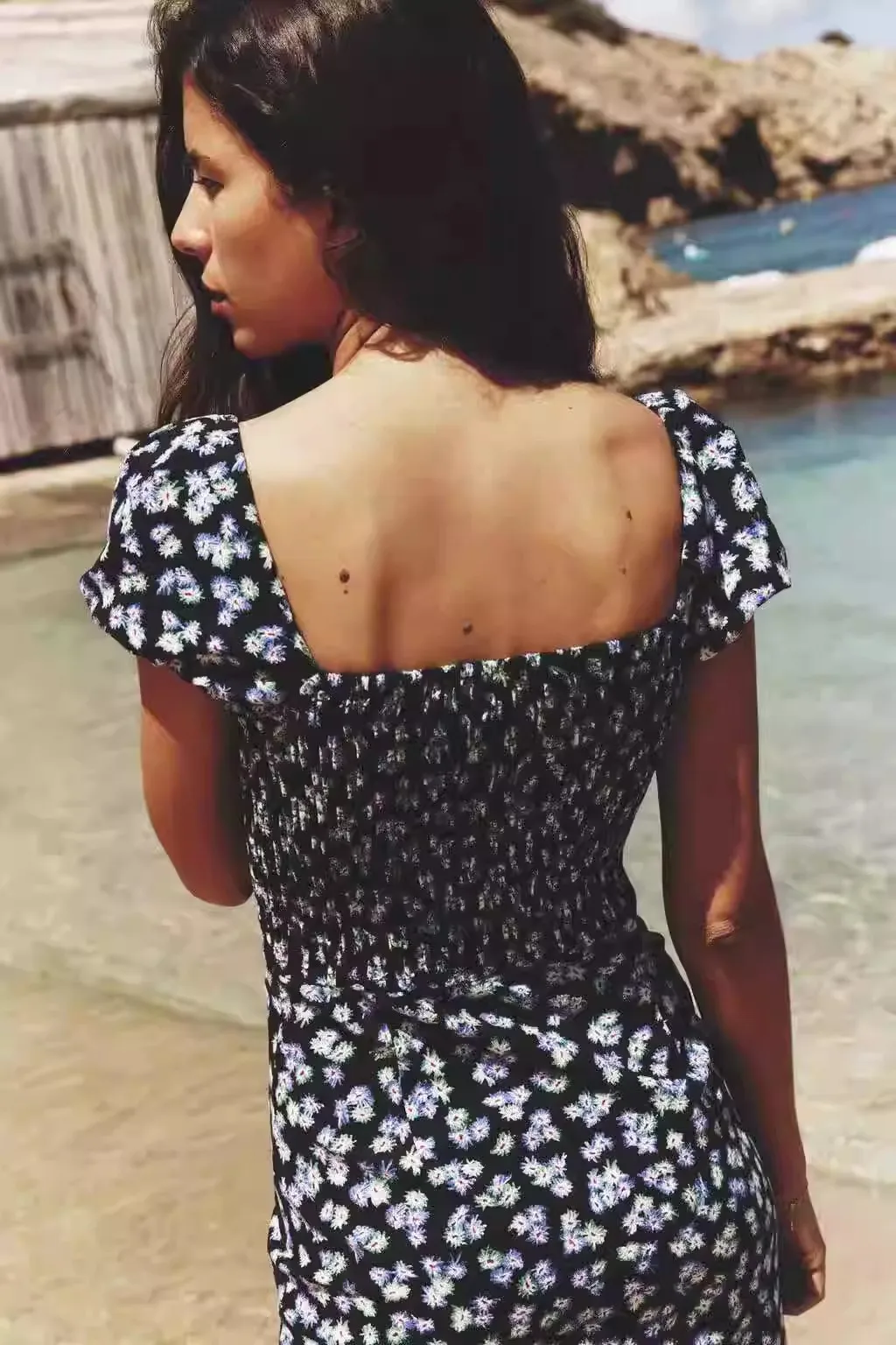 2024년 여름 신상 여성용 롱 프린트 드레스 V넥 플로럴 디자인 린넨 혼방 맥시 드레스 출퇴근용 봄 여름