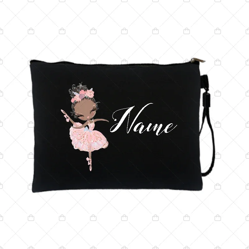 Saco cosmético personalizado da composição, menina do ballet, sacos da dama de honra, estojo do lápis, malote do toiletry, curso Make Up Pouch