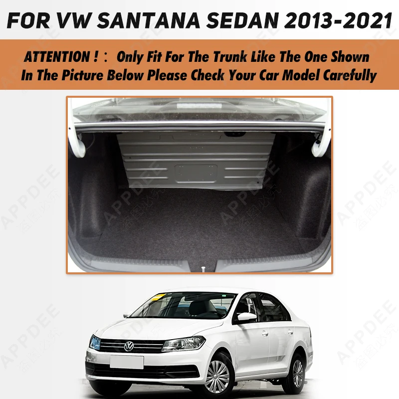 Full Coverage Trunk Mat For VOLKSWAGEN VW Santana Sedan 2013-2021 20 19 18 17 16 Car Cover Pad Interior Protector Accessories