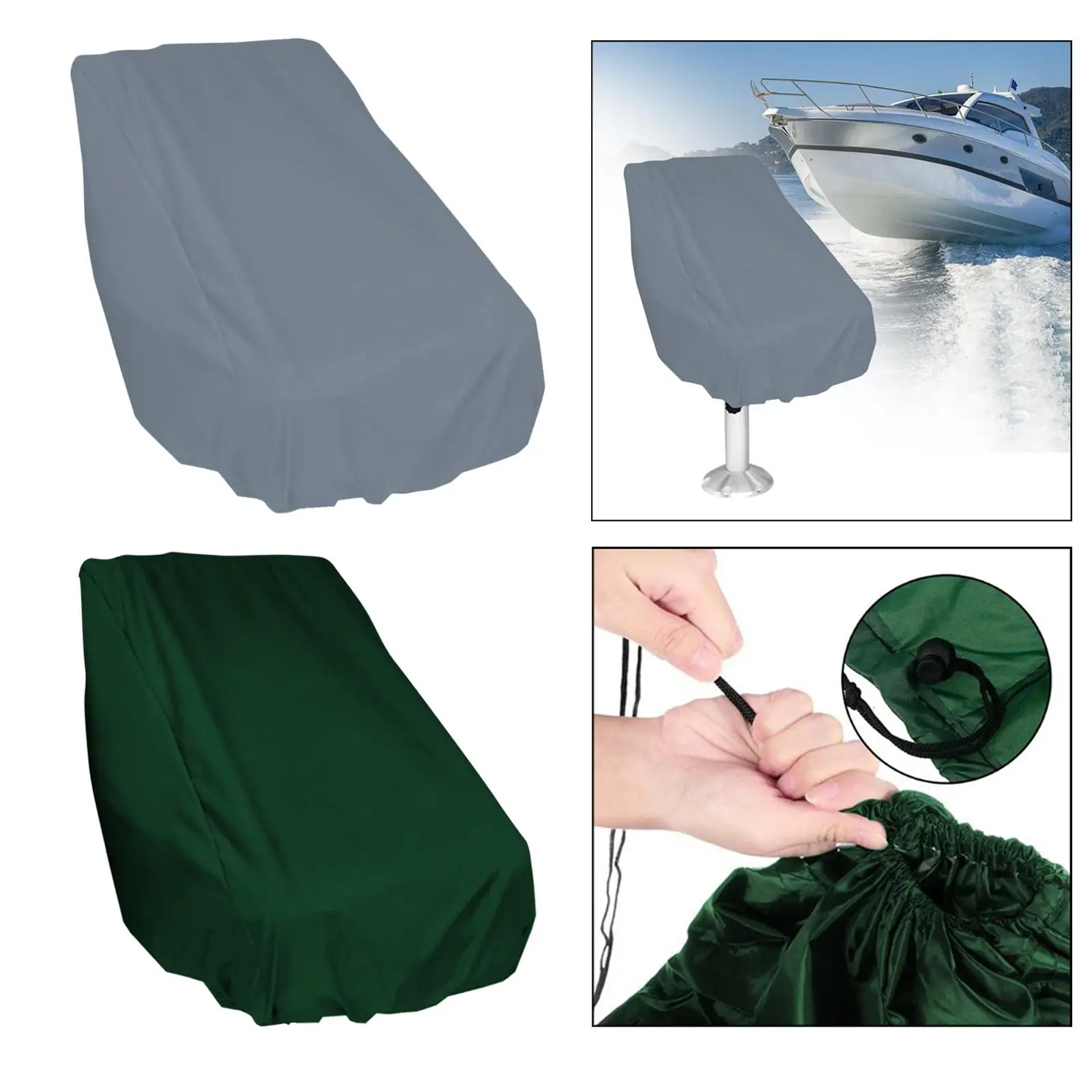 Foldable Helmsman Chair Marine Boat Seat Cover Weather Resistant Cushion Guard for Fishing Yacht Outdoor Protection