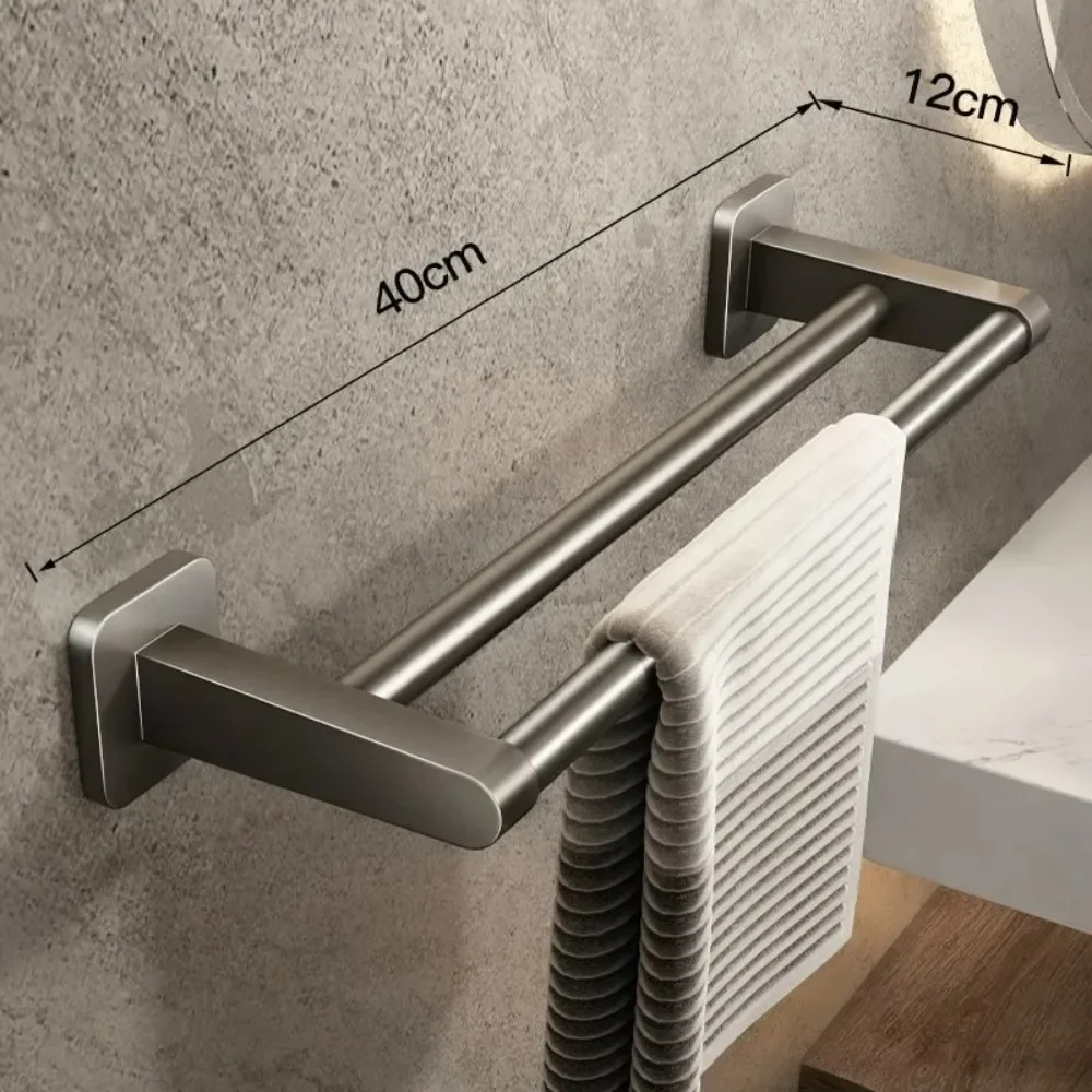 Quality Bathroom Storage Rack Bathroom Horizontal Bar Towel Rack Non Perforated Suction Cup Wall Mounted Towel Rack High New