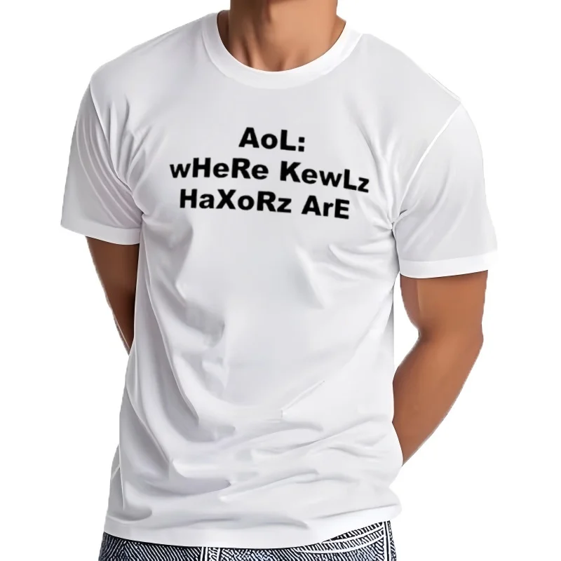 Aol Where Kewlz Haxorz Are T-Shirt animal print shirt for boys black t shirt plus size t shirts oversized t shirt men