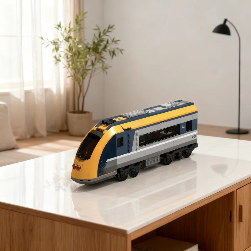 268pcs MOC City Trains Passenger Train Cab Car - Aero Model Building Blocks Construction Idea Birthday Collection DIY Assemble
