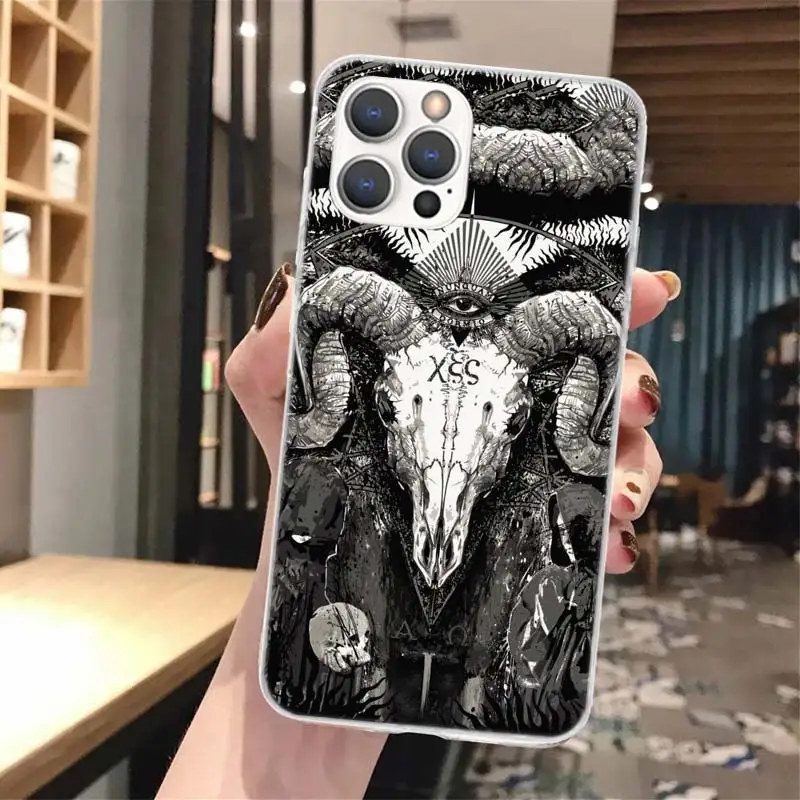 Satanic Goat Satan Devil Soft Phone Case For iPhone 16 15 14 13 12 11 Pro Max X XR XS 7 Plus 8 + SE 2020 Pattern Customized Cove