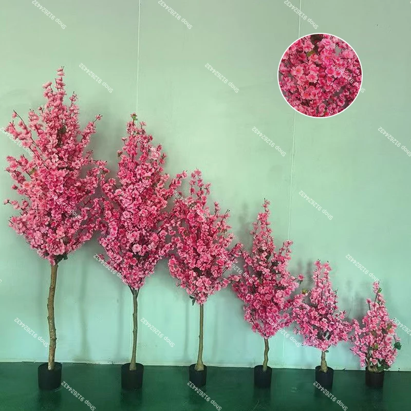 

Pink Cherry Blossom Tree Simulation immortal Festival Decoration Fake Peach Hotel Stage Outdoor Garden Decor Plant Wedding Party