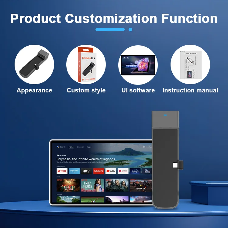 الوسائط المتعددة Firedrive Link Carlink Hd 1080P Hdmi محول الإخراج سيارة جهاز استقبال للتليفزيون دونغل ألعاب التلفزيون مرآة ربط فيديو السلكية Carplay