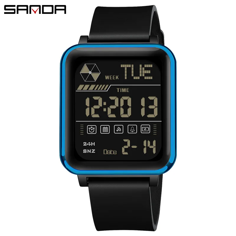 

SANDA Fashion Electronic Watch Nine Functions 50 meter Waterproof One click Luminous Trendy Men's and Women's Youth Sports Watch