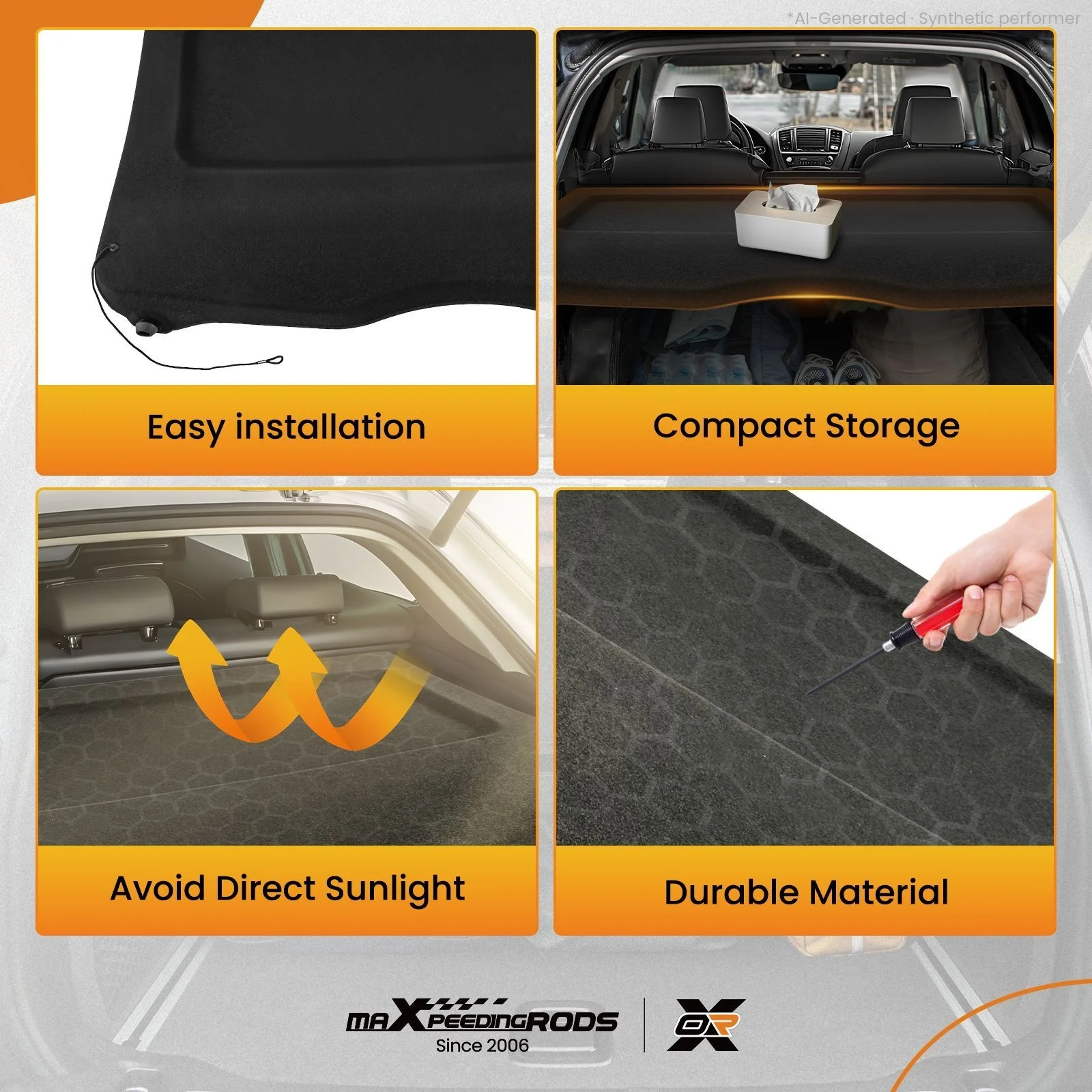 Retractable Cargo Cover for AudiI A3/S3/RS3 Models 2013-2017 2018 2019
