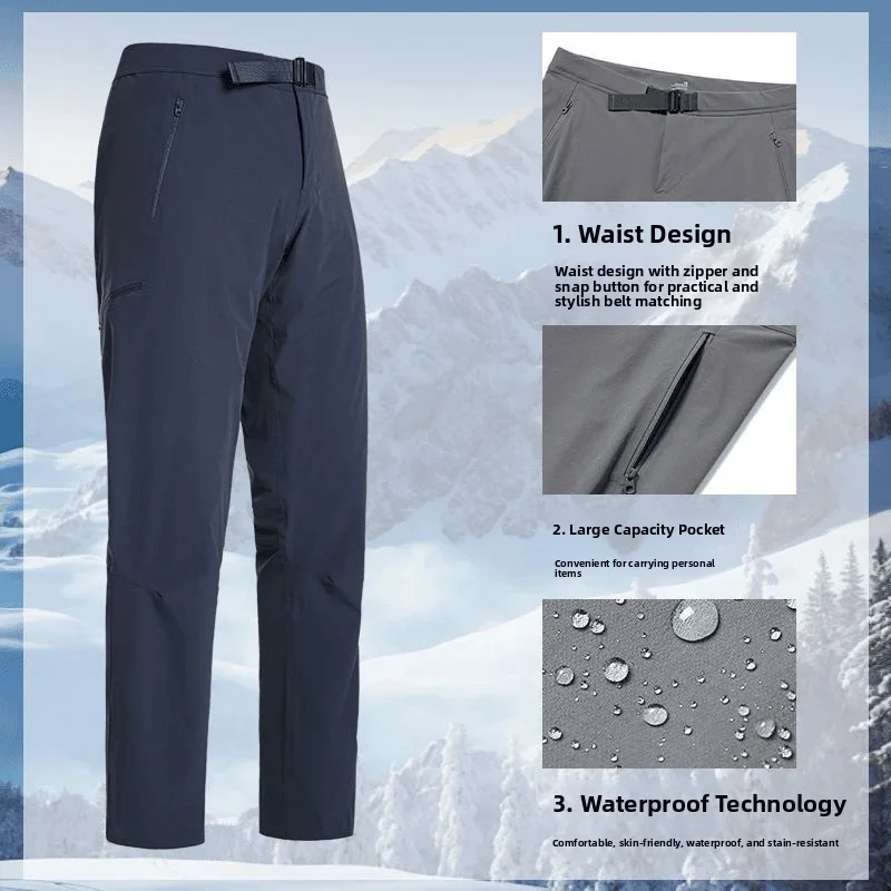 

Water-Resistant Casual Pants Men's Outdoor Climbing Sports Straight Leg Soft Quick Dry Winter Warm Trousers for Men