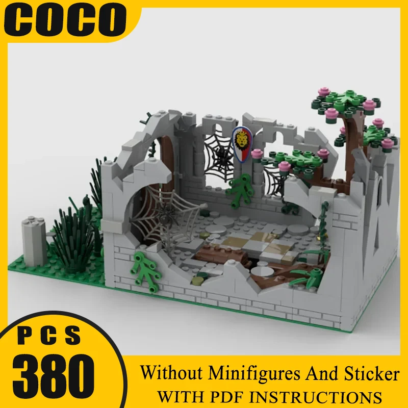 

Moc Building Block The Ruined Church of the Lion King Model Technology Brick DIY Assembly Modular Toy For Gift