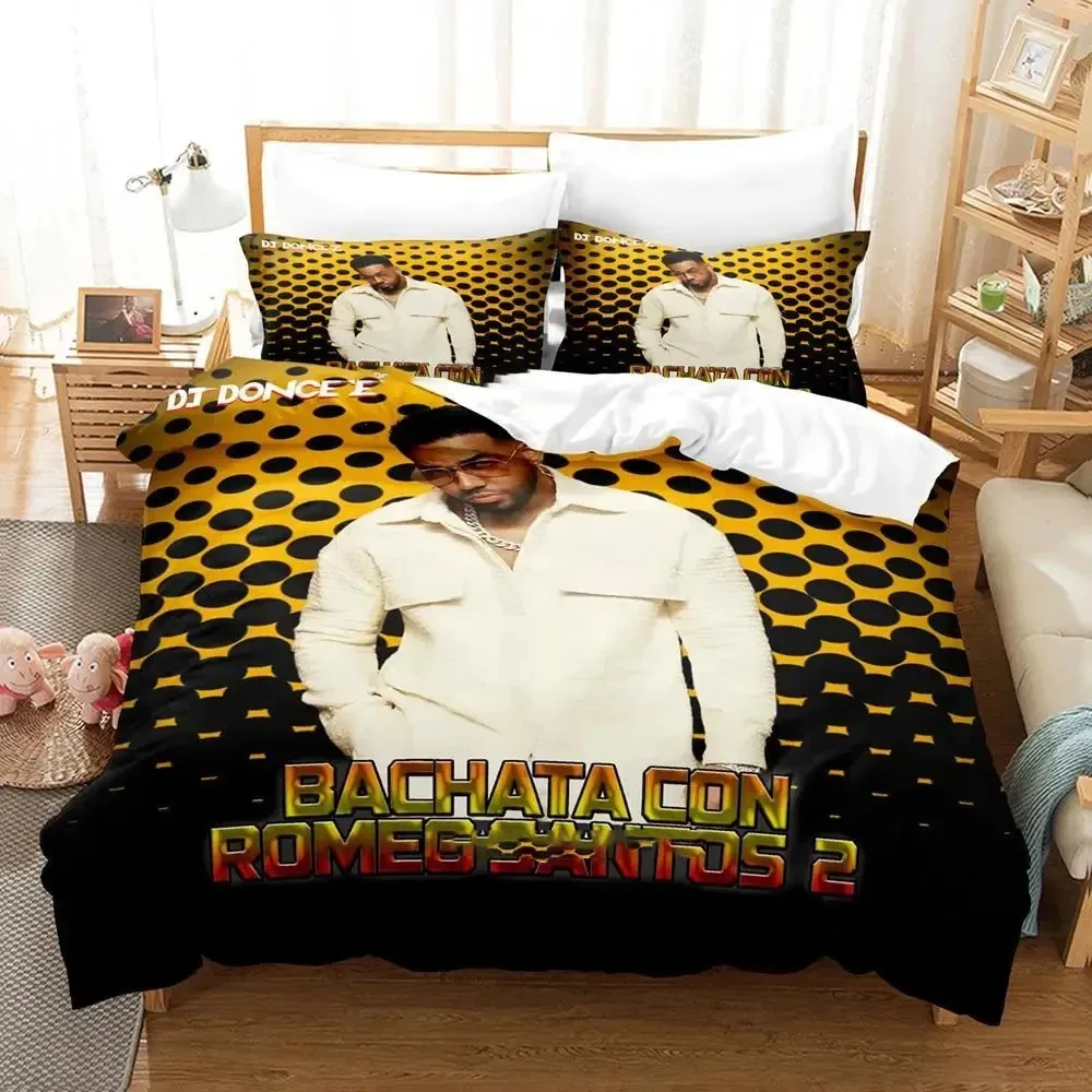 

Singer Romeo Santos Bedding Set Boys Girls Twin Queen Size Duvet Cover Pillowcase Bed Kids Adult Fashion Home Textileextile