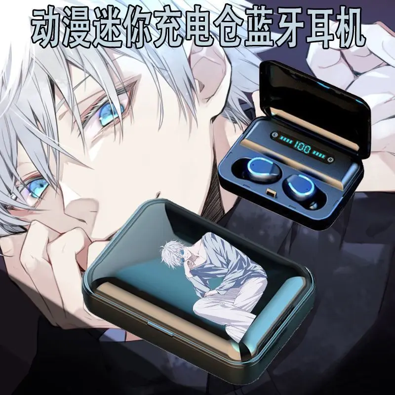 Słuchawki Bluetooth Jujutsu Kaisen douszne z etui ładującym Itadori Yuji Gojo Satoru słuchawki sportowe zestaw słuchawkowy prezent