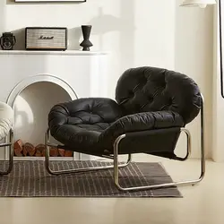 Single Sofa Chair Minimalist Light Luxury Living Room Lazy Casual Cream Medieval Bauhaus Style Retro Chair