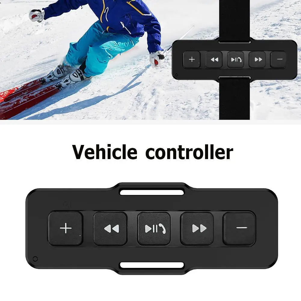 Controlador de mídia para guidão de motocicleta/bicicleta, compatível com bluetooth 5.0, 5 teclas, botão de mídia sem fio, à prova d'água, carro, dvd, reprodutor de música