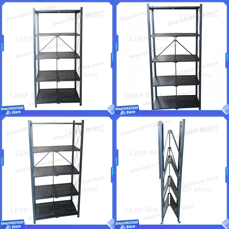 Multi Layer Metal Foldable Pot Rack Kitchen Storage Shelf for Oven Pots Household Organizer Living Room Stand Durable Iron