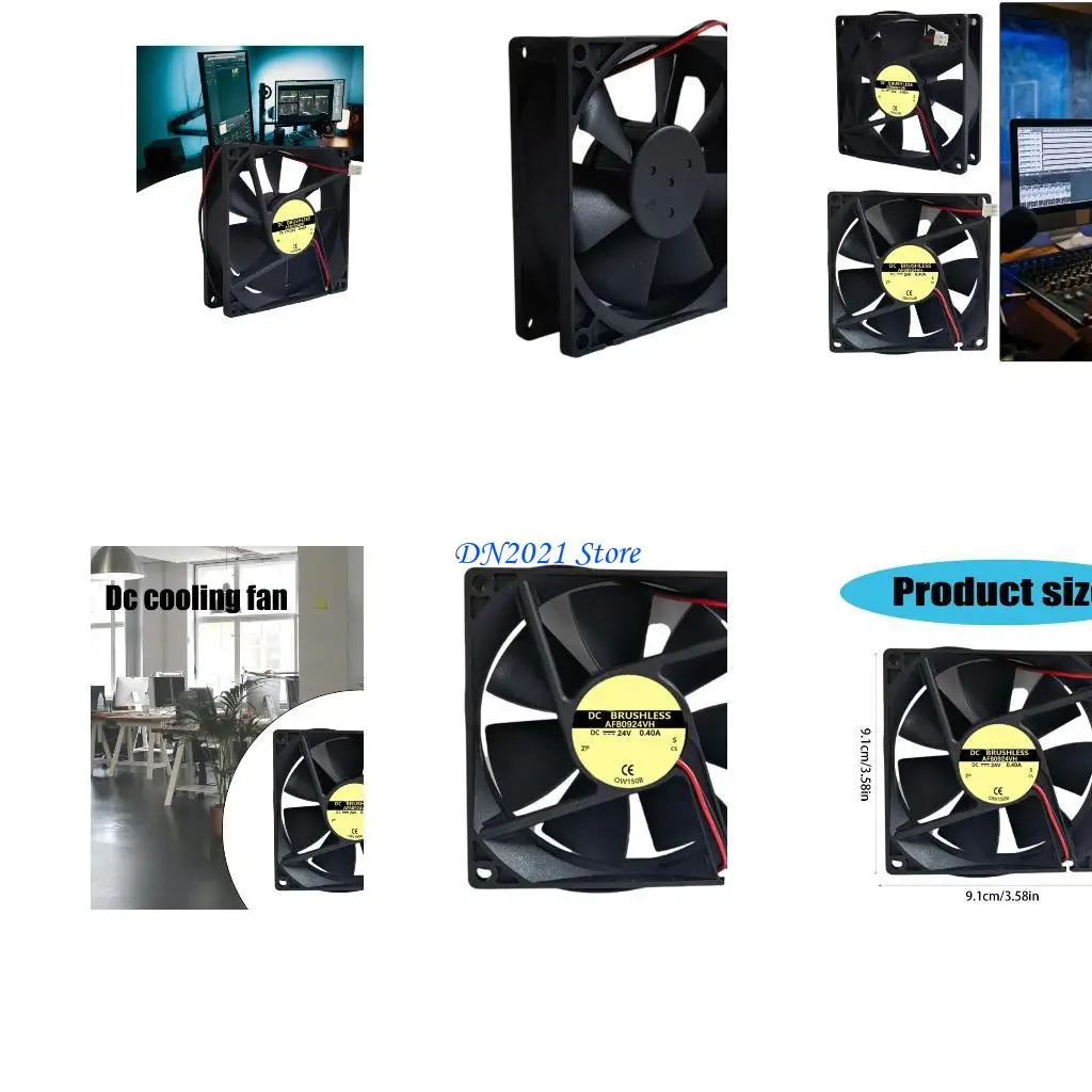 

F3KE 90mm 24V 0.4A 9025 90mmx25mm 4.72inch High Speed Double Bearing Fan 81.47CFM Brushless PC Computer CPU Exhaust Fan