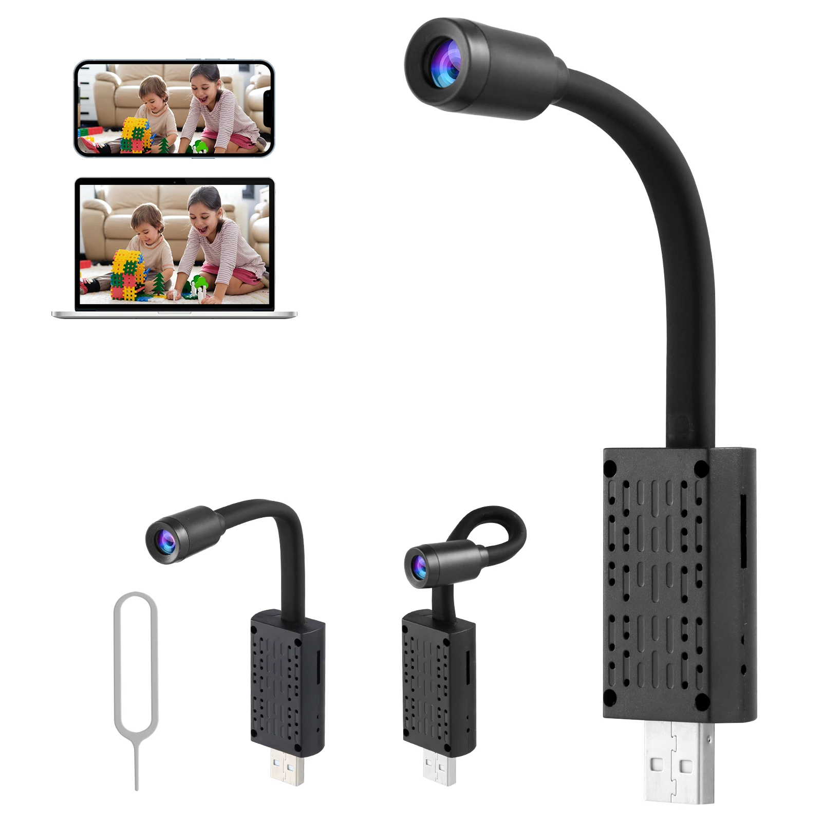 

720P USB Wireless Security Monitor Night Cam Wide Angle Recording Function Remote
