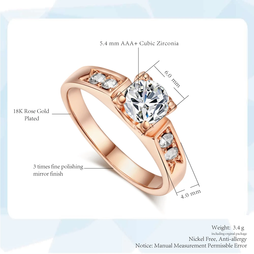 Top Quality ZYR052 Classic Crystal Ring Silver Color Wedding Ring Austrian Crystals Full Sizes
