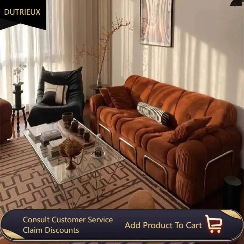 

Lounge Brown Living Room Sofas Large Relaxing Wood Nordic Floor Lazy Sofa Modern Balcony Luxury Divani Da Soggiorno Furniture