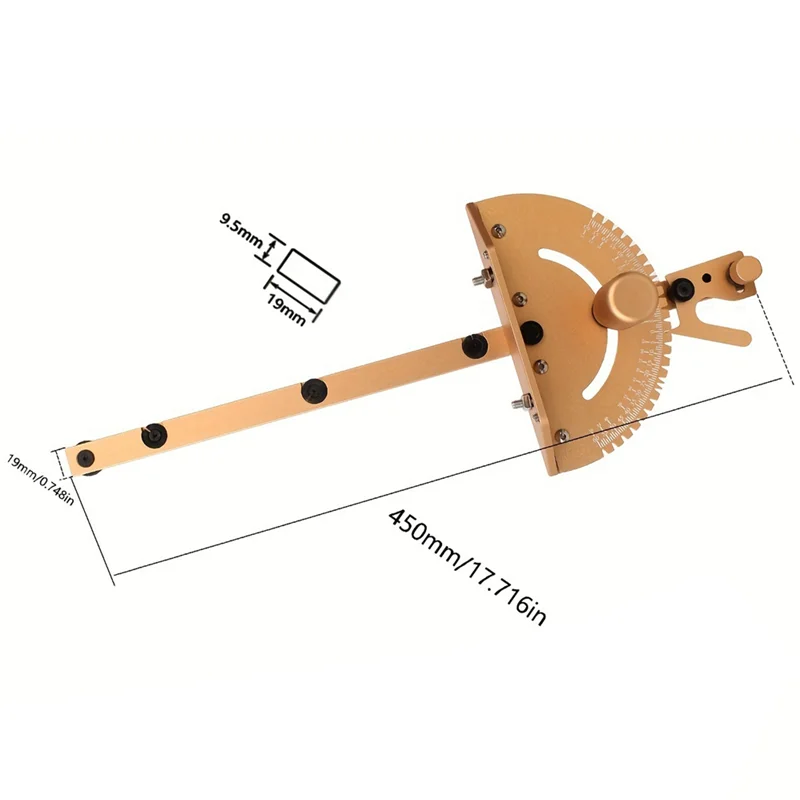 

A96I-Miter Gauge Aluminum Alloy Handle Benche Table Saw Router Miter Gauge Sawing Assembly Ruler Woodworking Tools Easy To Use R