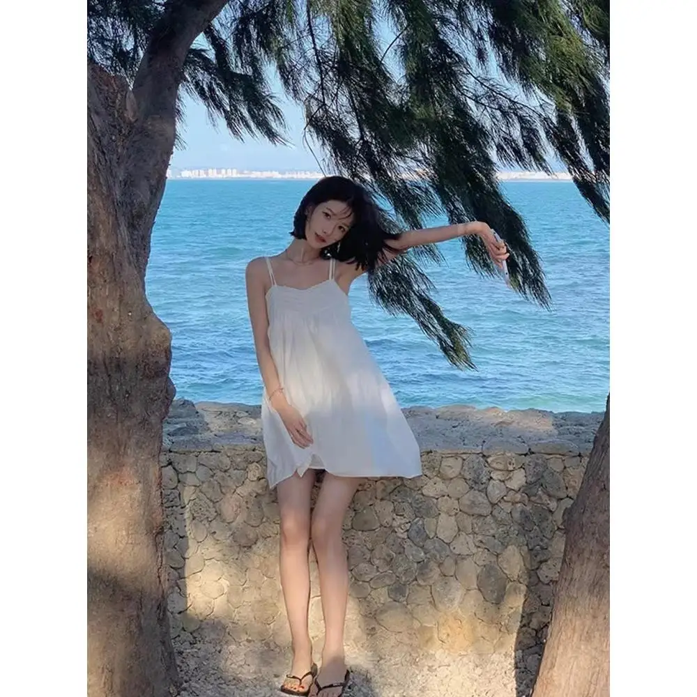 Koreański Sle Slimming Fre Aosphere Strap Dr Damski Wiosenny Nowy Luźny Krój Wyszczuplający Dr Trendy Princ Sle Asymet...