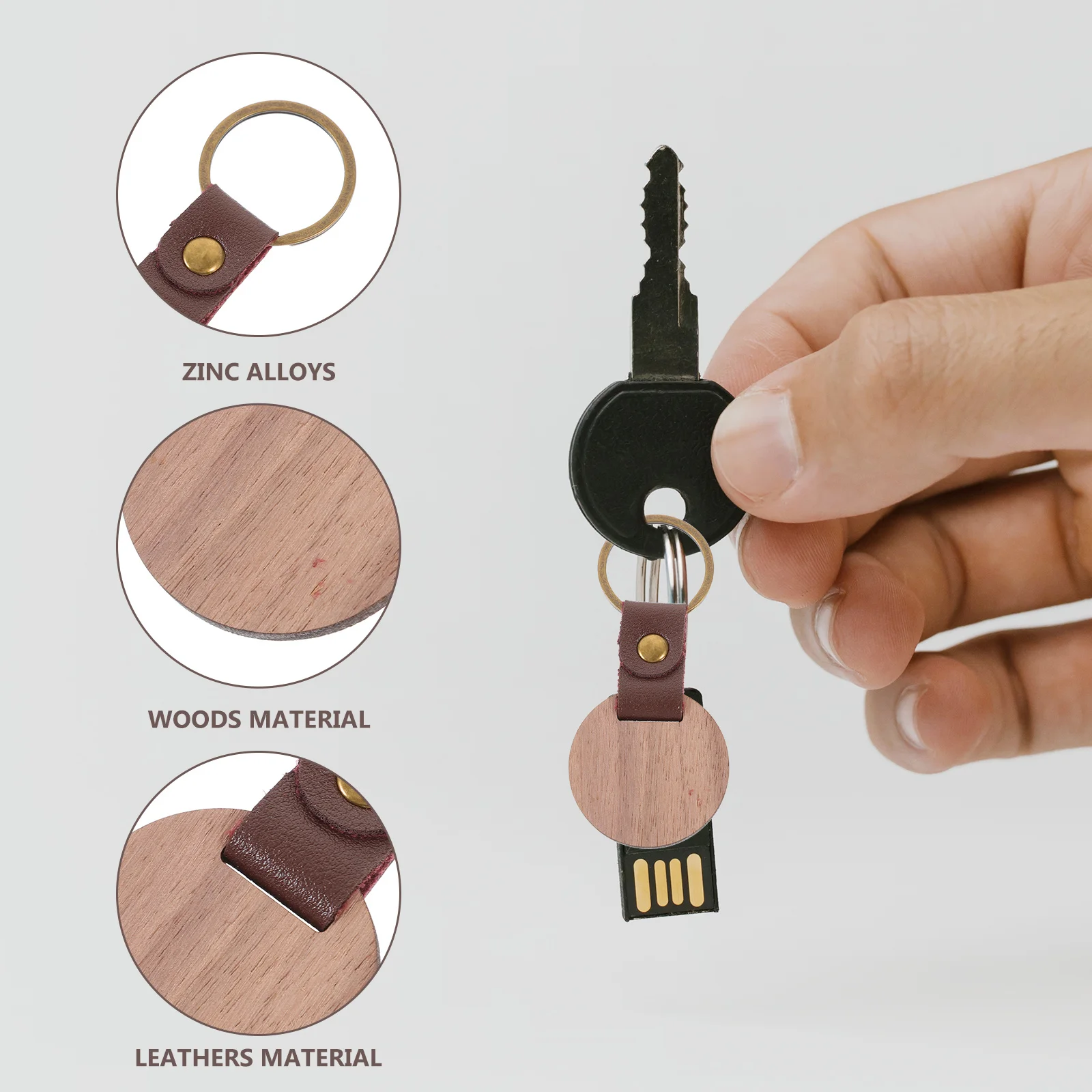 

4 Pcs Metal Keychain Engravable Keychains Blank Hook Keyring Blanks Hanging Ornaments DIY Wood Supplies