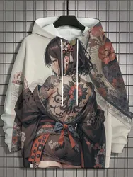 2024 Men's Hoodie Bad Girl Tattoo Sexy Beauty Pattern 3D Printed Top  Autumn New Fashion Casual Hip Hop Neutral Hoodie