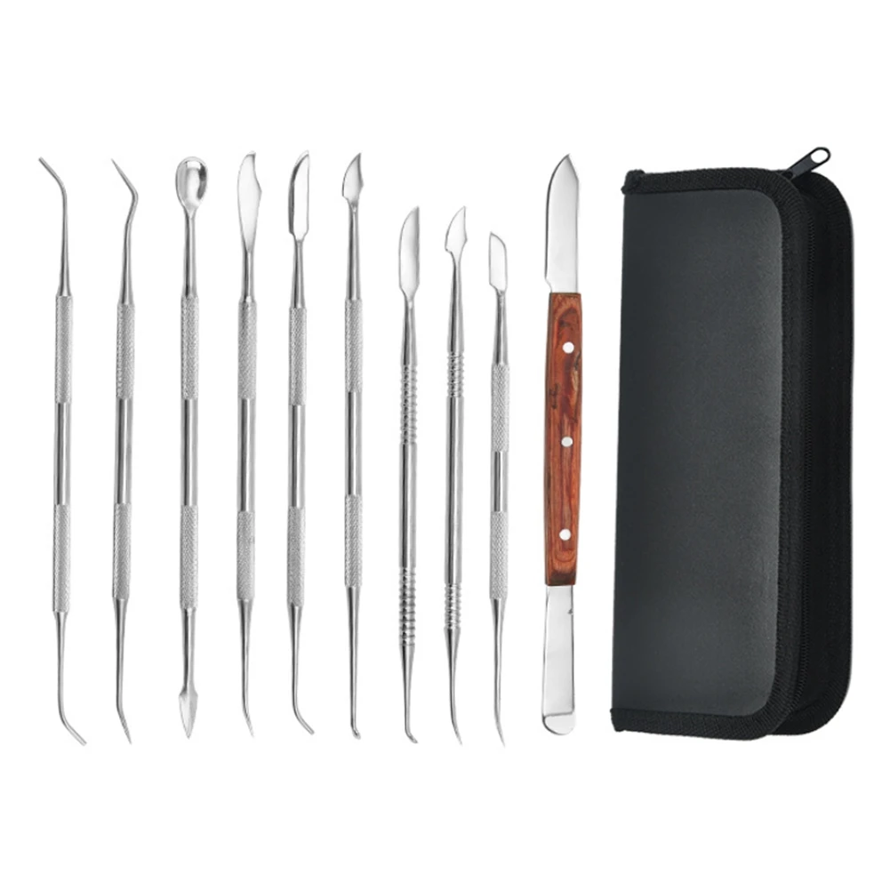 AA14 Dental Spatula Plaster Knife Practical Stainless Steel Versatile Teeth Wax Carving Tool Set Wax Modeling Sculpting Tools