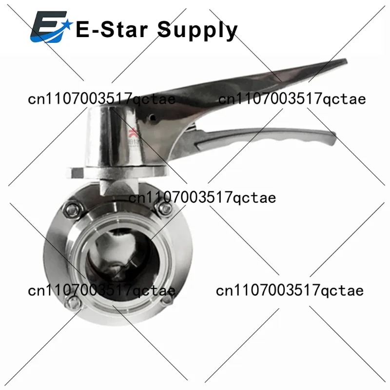 

57/63/76/89/102/108mm Pipe OD X 2.5" 3" 3.5" 4" Tri Clamp Sanitary Butterfly Squeeze Trigger Flow Control Valve SUS 304 Stainles