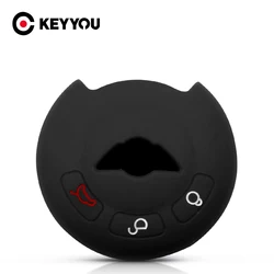 KEYYOU 3 Buttons Silicone Car Key Case For BMW Mini Cooper R60 R56 Auto Accessories Cover Fob Car Styling Protective Skin