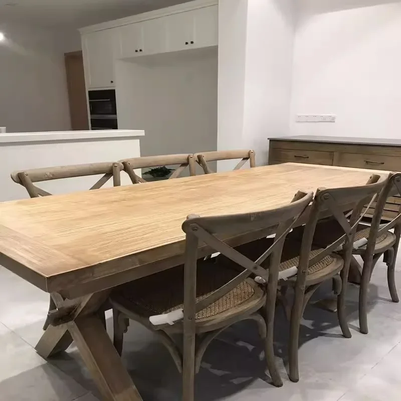 Polished Versatile Modern Oval Dining Table Rectangular Classic Reliable Rustic Dining Table Mesa Comedor Kitchen Furniture