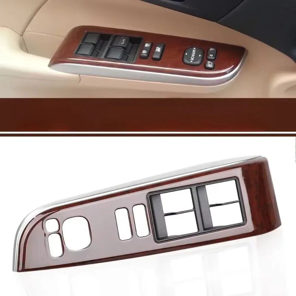 Door Window Glass Lifter Switch Decorative Panel Armrest Peach Wood Panel for Toyota Camry 2012 2013 2014 2015 2016 2017