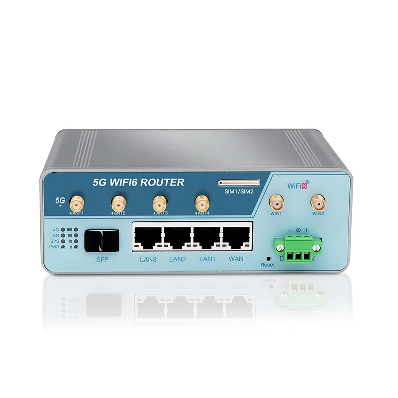 Industrial 5G CPE Dual SIM Card Router with 2X2 2.4G/5.8G WIFI6 POE48 Output Is Optional IPQ6010 Chip