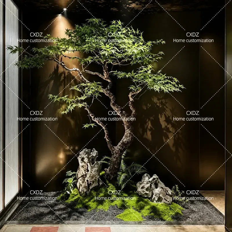 Large Artificial Maple Tree Indoor Fake Plant Greenery Home Office Decor Simple Style Window Landscaping Decoration Foliage