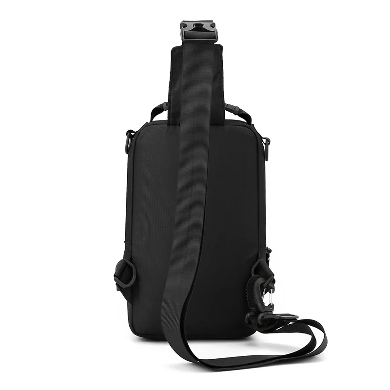 HVTIL Luxury Male Waterproof Nylon Chest Bag Men Small Sling Shoulder Bag Multifunctional Cross Body USB Charging Crossbody Pack